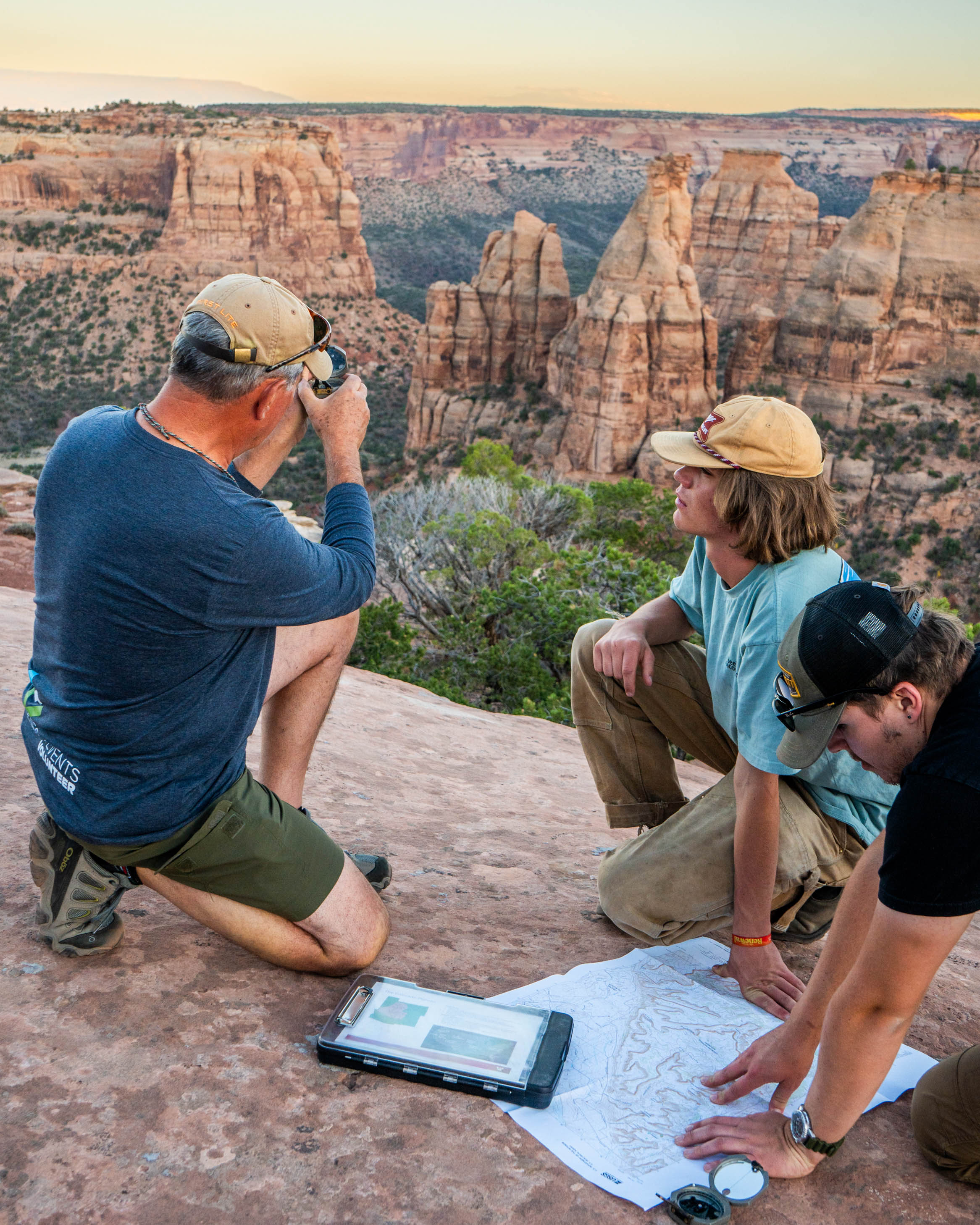 Students doing geology work